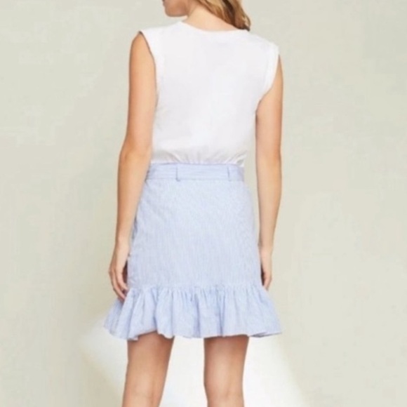 Veronica Beard Blue and White Ruffle Mini Dress - Picture 2 of 8